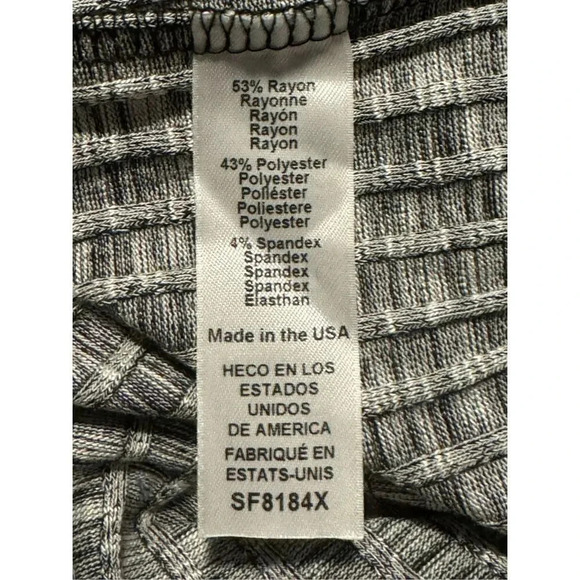 Michael Stars Duster Cardigan Midi Wrap Dress 2X Button Front Ribbed Black Gray - Picture 7 of 8